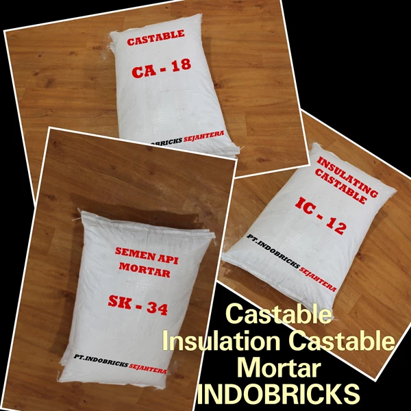 Mortar Castable Indobricks CA - 18 Kemasan 25 Kg